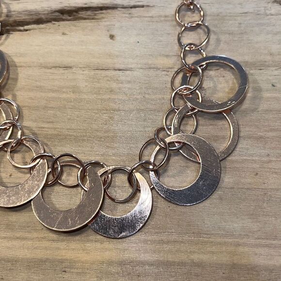 Rose Gold Multiple Circle Necklace - Picture 3 of 7